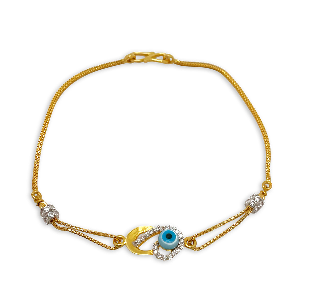 Gold Evil Eye Bracelet - 22kt YG