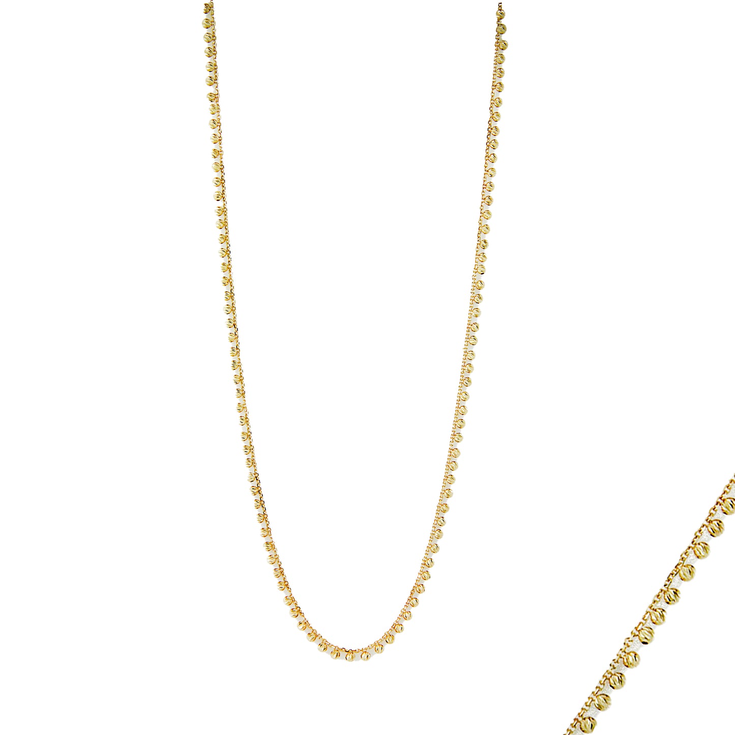 Yellow Gold Dancing Beads Necklace
