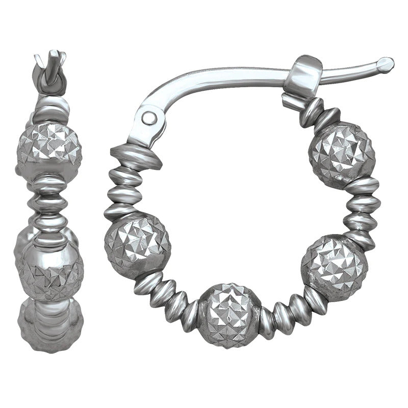 Alternate WG Beaded Hoop Earrings - Small