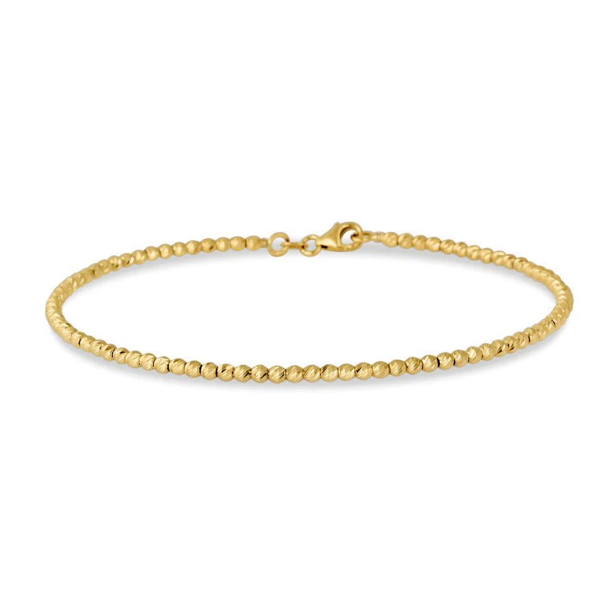 Steady Beaded Bangle Bracelet, 2mm, YG