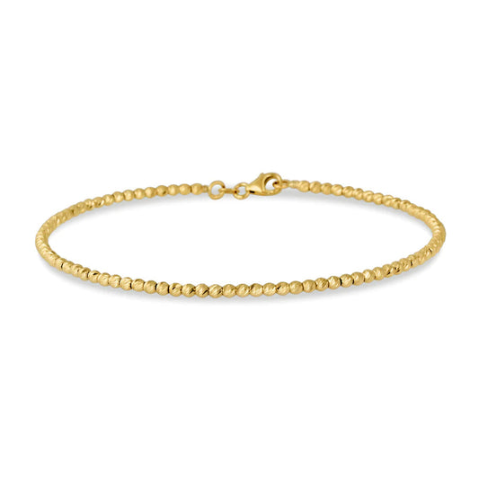 Steady Beaded Bangle Bracelet, 2mm, YG