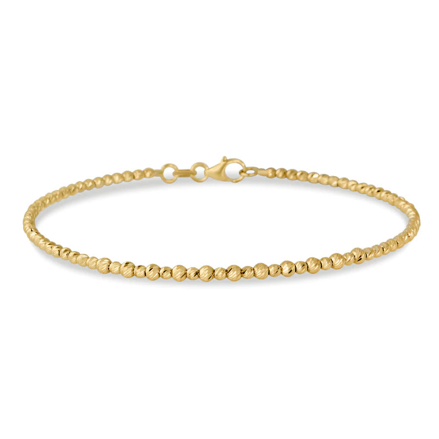 Center Alternate YG Beaded Bangle Bracelet