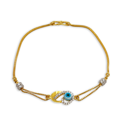 Gold Evil Eye Bracelet - 22kt YG