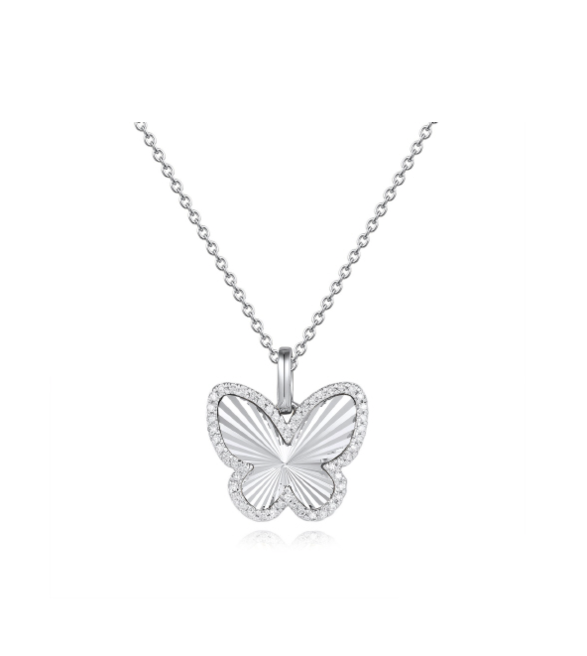 DIamond Fluted Butterfly Pendant