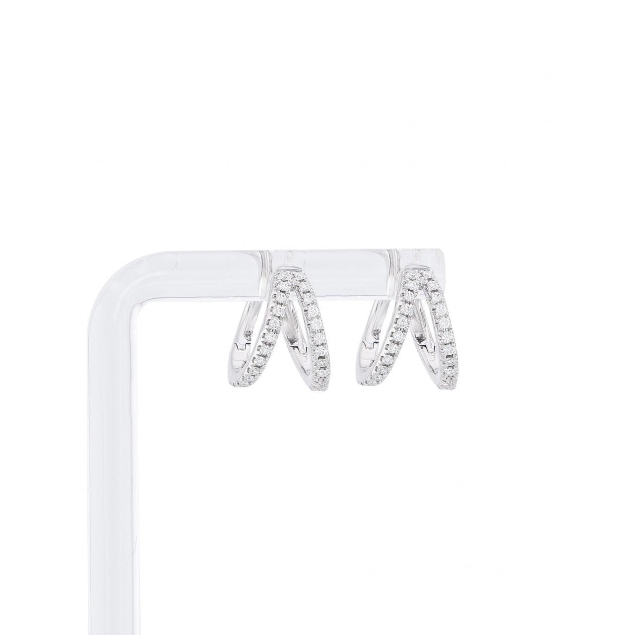 Diamond Split Huggie Earrings - Small WG