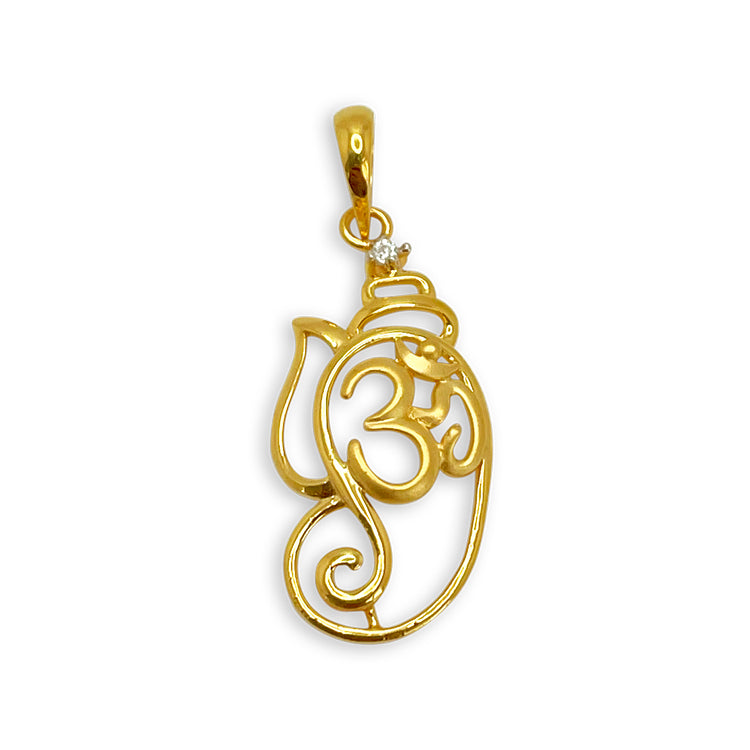 Gold Om/Ganesh Pendant - 22kt YG