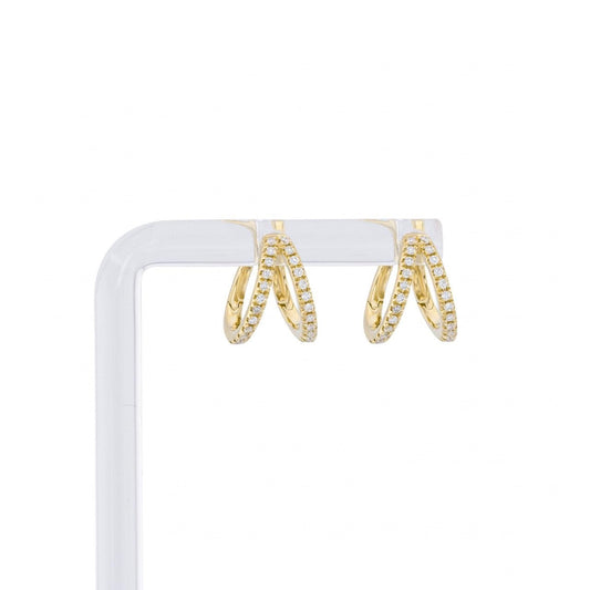 Diamond Split Huggie Earrings - Small YG