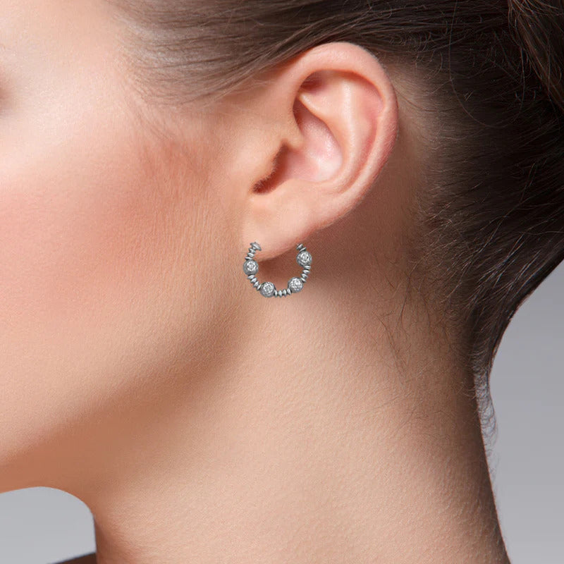 Alternate WG Beaded Hoop Earrings - Small